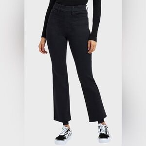 NEW Good American Power Stretch Pull-On Straight High Rise Black Jeans Sz Medium